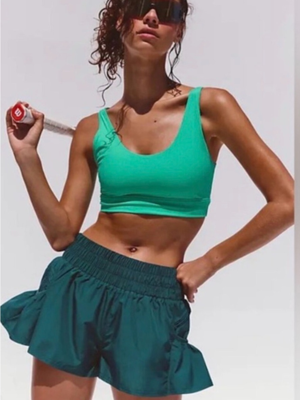 NWOT Free People Movement Win Win Scoop Neck Sport Bra in Seafoam Size Medium